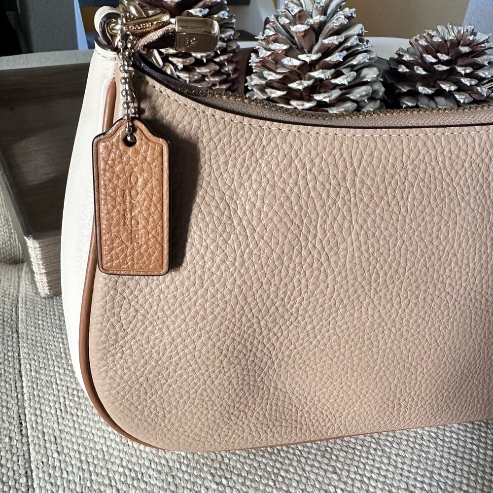 Coach-Teri Shoulder Bag in Colorblock Taupe/Multi Pebble Leather - Picture 3 of 9